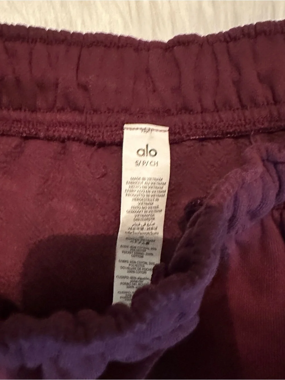 Alo Accolade Burgundy Straight Leg Sweatpants